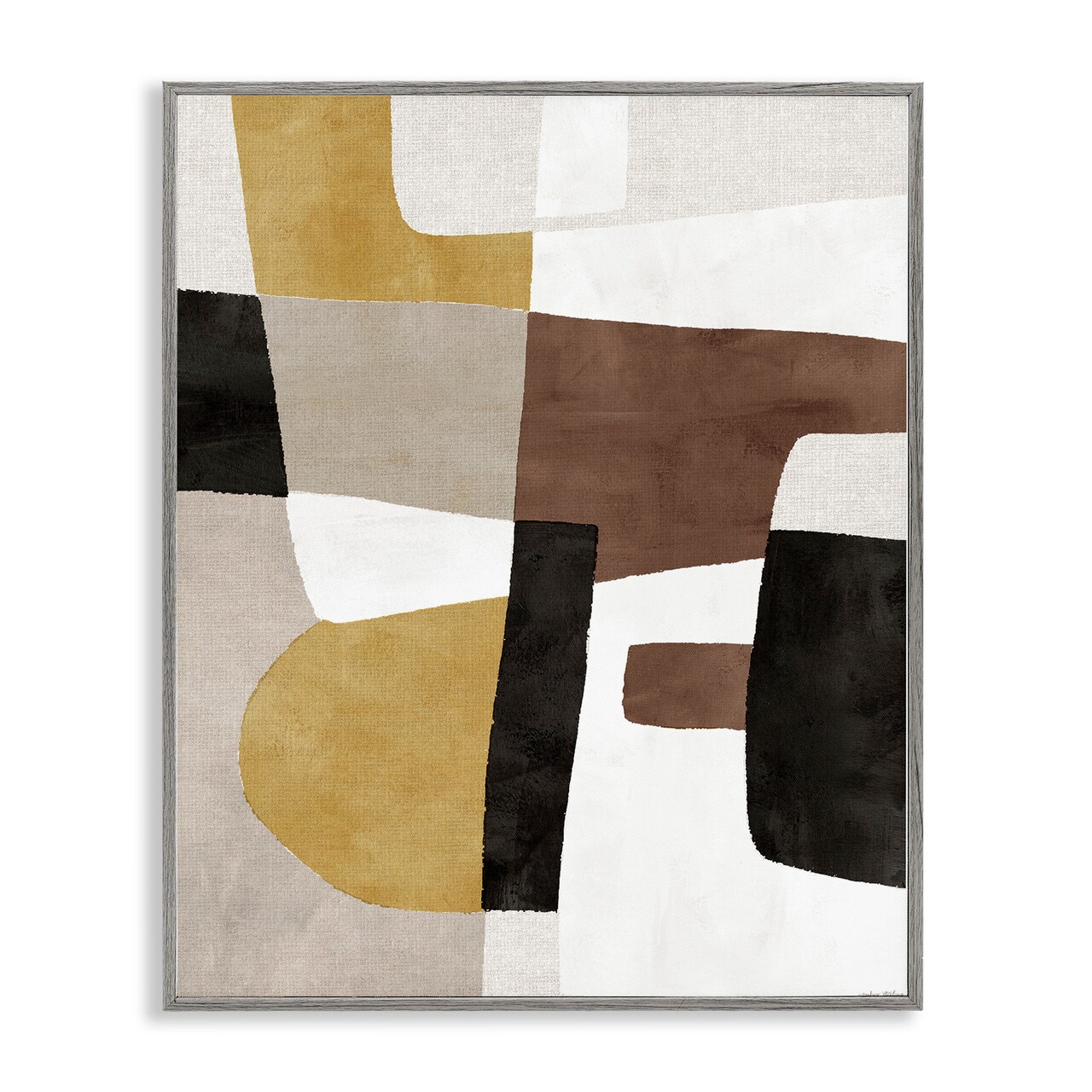 Stupell Industries Abstract Shapes in Earth Tones Framed Giclee Design by Amber Sterling